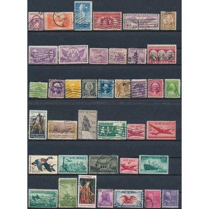 1000 Stamp Selection - USA - Used Hinged