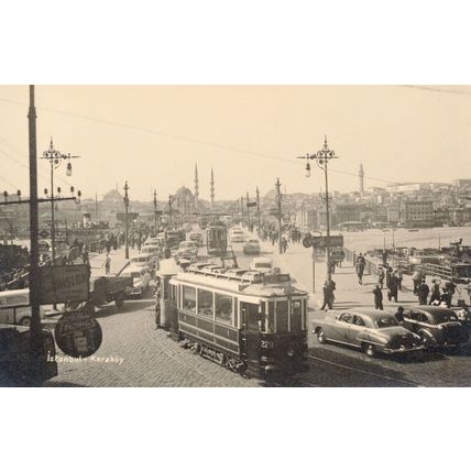 Istanbul Karakoy Tram Turkey Vintage Photo Postcard