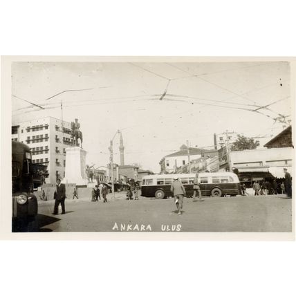 Ankara Ulus Tram Transport Turkey Old Real Photo Postcard
