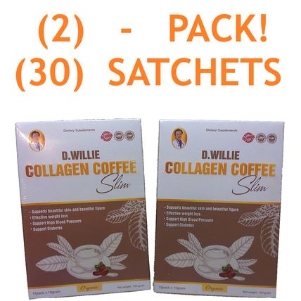 BUNDLE! (30) D.Willie Collagen Coffee Slim Sachets BB 1/2028 FREE Ship!