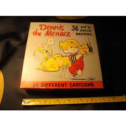 RARE 1954 DENNIS the MENACE "Sip'n Snack Napkins" in the Original Box!! $40.00