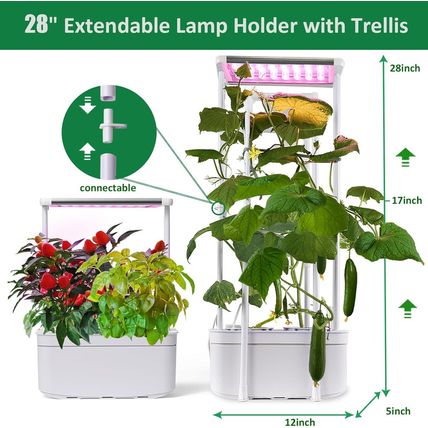Hydroponics Growing System Kit with Trellis,Smart Hydroponic Gardening System wi