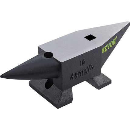 VEVOR Cast Steel Anvil, 22 Lbs(10Kg) Single Horn Anvil with Large Countertop and