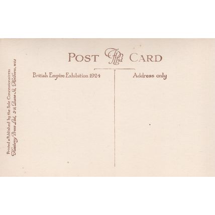 EC507 1924 BRITISH EMPIRE EXHIBITION - MALAYA FROM THE LALKE . R/P POSTCARD