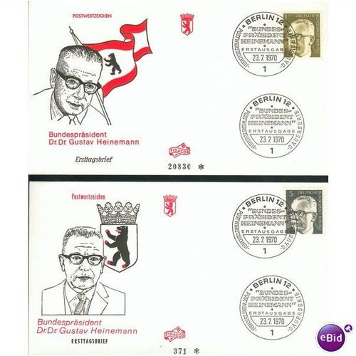 Germany FDC 1970 - SG B363 - B350 - Gustav Heinemann