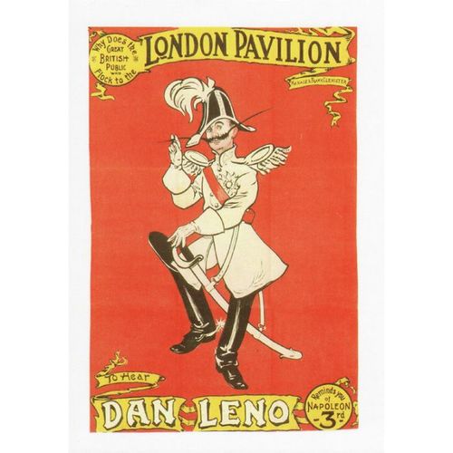 Postcard Theatre Poster Art London Pavilion Dan Leno Edwardian Image