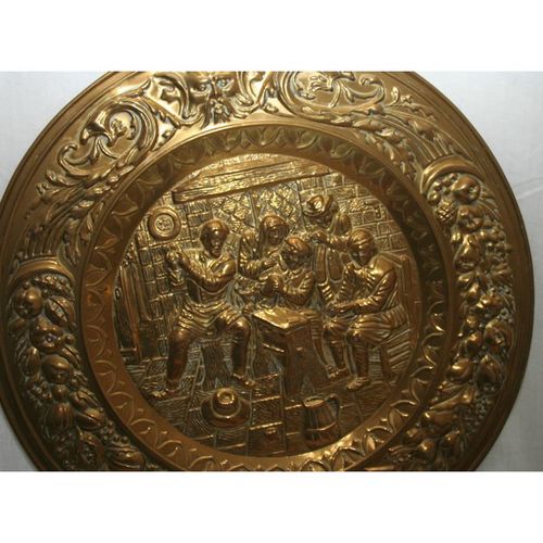 Vintage Brass Hammered Charger Wall Plate