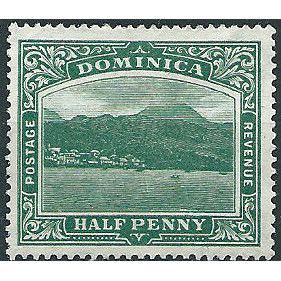 Dominica 1908 SG47 1/2d Blue-Green Mounted Mint ... .