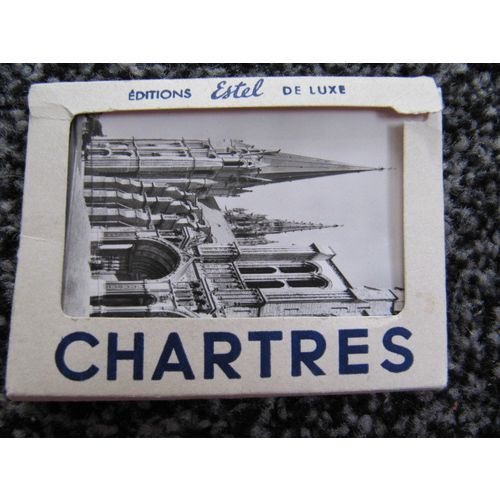 Chartres France, Estel 10 small black & white vintage photo's in booklet album