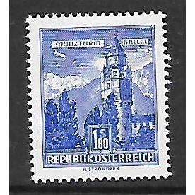 AUSTRIA 1957 BUILDINGS 1s.80 BLUE MINT TOWER HALL-IN-TYROL SG 1308 M MINT