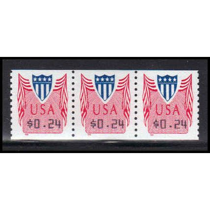 CVP33 24c Shield Very Fine MNH Strip of 3 PA5316