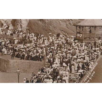 Ilfracombe Devon 1908 Church Parade Lots Seated Umbrella Antique RPC Postcard