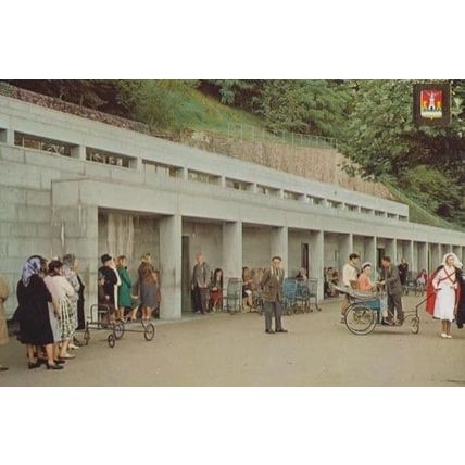 Lourdes The Sick Healing Baths Bathes Postcard