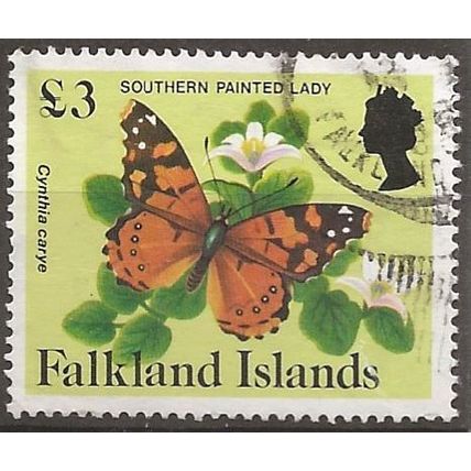 Falkland Islands 1984 SG483a £3 Southern Painted Lily Fine Used.