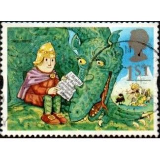 1994 Greetings Booklet Stamps, Messages. 1st Val. Noggin & Ice Dragon Fine Used