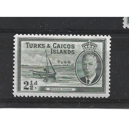 Turks&Caicos.SG225 2 1/2d Sponge Diving.Mounted Mint.Aug24b