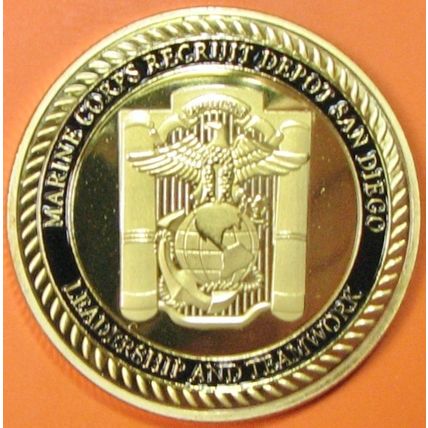 US Marines, San Diego Recruit Depot. Challenge Coin. 1.50". 79b.