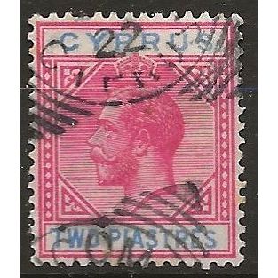 Cyprus 1922 SG93 2pi Carmine & Blue Wmk MSCA Good+ Used . .
