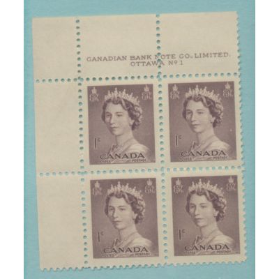 Canada Stamp Scott #325, Mint Never Hinged, Block of 4