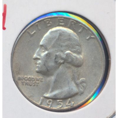1954-S Washington 90% Silver Quarter, Circulated & Ungraded