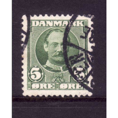 DENMARK 1907 SG121 5 ORE GREEN FINE USED#