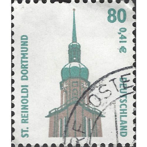 GERMANY, St. Reinoldi Church, Dortmund, green-grey 2001, 80pf €0.41