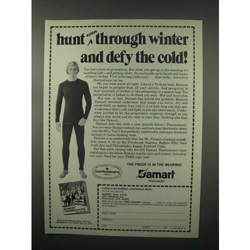 1982 Damart Underwear Ad - Hunt Through Winter
