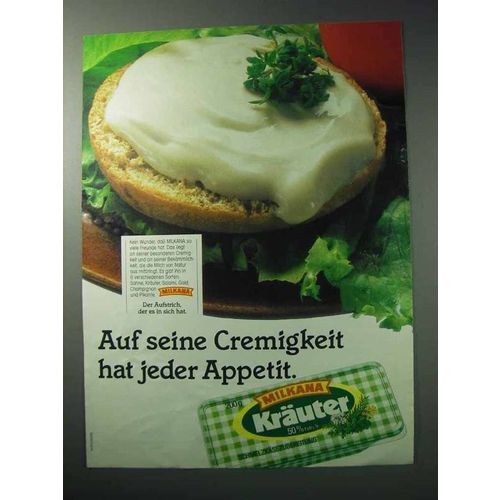 1986 Milkana Krauter Cheese Ad - in German
