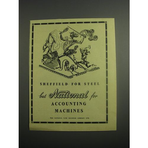 1948 NCR National Accounting Machines Ad - Sheffield for Steel