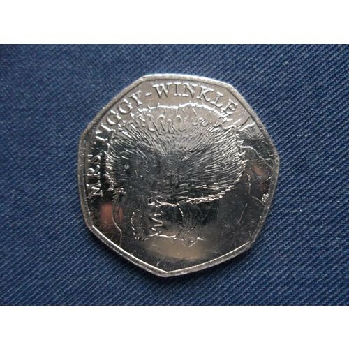 50 PENCE GREAT BRITAIN 2016 CIRCULATED BEATRIX POTTER MRS TIGGY-WINKLE 50p COIN