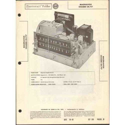 MAGNAVOX models CR-717 AM FM receiver Sams Photofact manual
