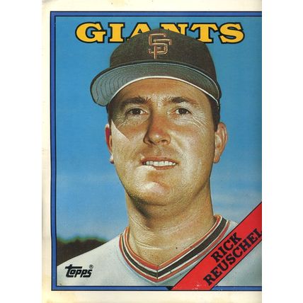 1988 Original Topps #660 Large Portfolio Folder, MLB Giants, RICK REUSCHEL VG
