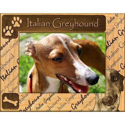 Italian Greyhound Laser Engraved Wood Picture Frame (5 x 7)