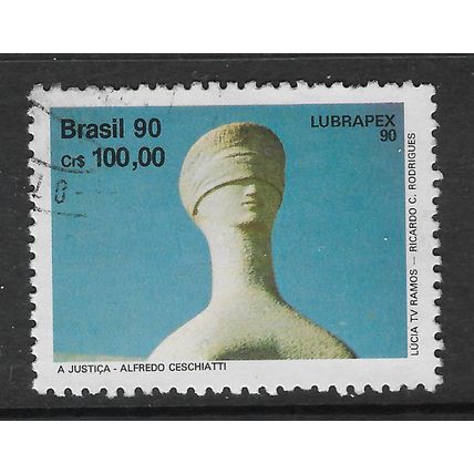 BRAZIL 1990 LUBRAPEX 90 100CR JUSICE CESCHIATTI SG 2448 FINE USED