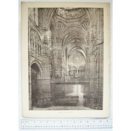 1896 ink photo interior of Burgos Cathedral