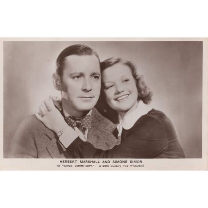Herbert Marshall Simone Simon Girls Dormitory Real Photo Postcard