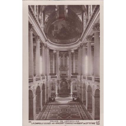Palais De Versailles Chapelle Elevee Robert De Cotte 1699 French Old Postcard