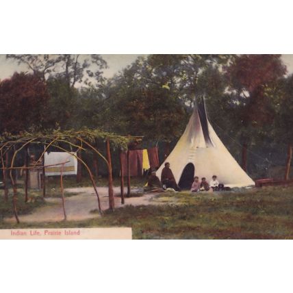 Indian Life Prairie Island Minnesota Tent Antique India Postcard