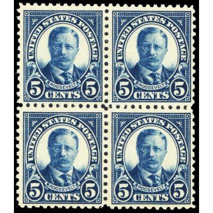 557, Mint NH VF 5¢ Roosevelt Block of Four -**- Stuart Katz