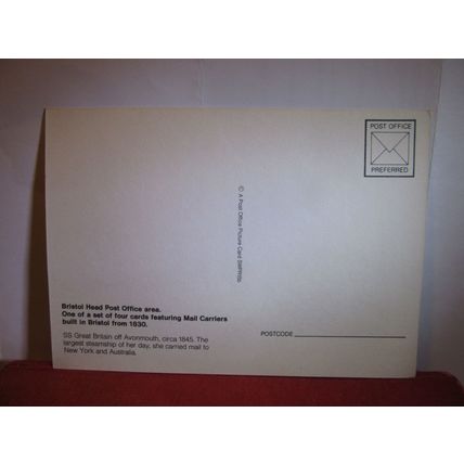 SS GREAT BRITAIN, BRISTOL MAIL CARRIERS by J Norriss postcard by Post Office =