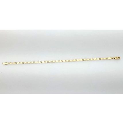 Fancy Mirror Valentino Multi Tone 7 In Ladies chain Bracelet New Real 14K Gold