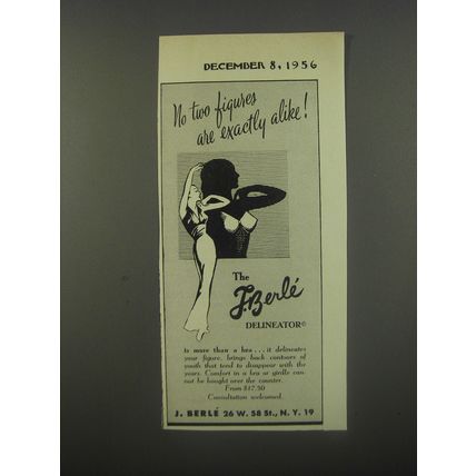 1956 J. Berle Delineator Bra Ad - No two figures are exactly alike