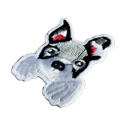 Cute Dog Face Fun Iron On Patch Badge Decoration Motif Kids Children's P019