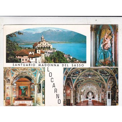 Locarno Santuario Madonna Del Sasso Italy Multiview Postcard unused VGC