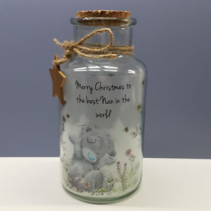 Me to You Floral LED Glass Jar For "The Best Nan" - Christmas Gift