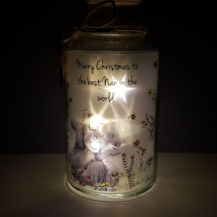 Me to You Floral LED Glass Jar For "The Best Nan" - Christmas Gift