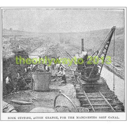 Rock Cutting Acton Grange, Manchester Ship Canal, c1900, MODERN REPRODUCTION
