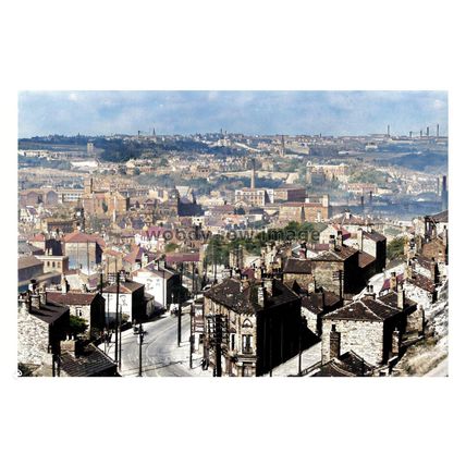 ptc8380 - Yorks' - An early aerial view across Dewsbury Market Town - print 6x4