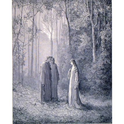 PIA IN PURGATORY 1885 Gustave Doré - Dante Alighieri - Trichon ANTIQUE ENGRAVING