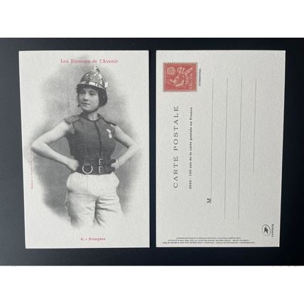 France 2022 150 ans Carte Postale Entier Paris Philex Mouchon Pompier Femme